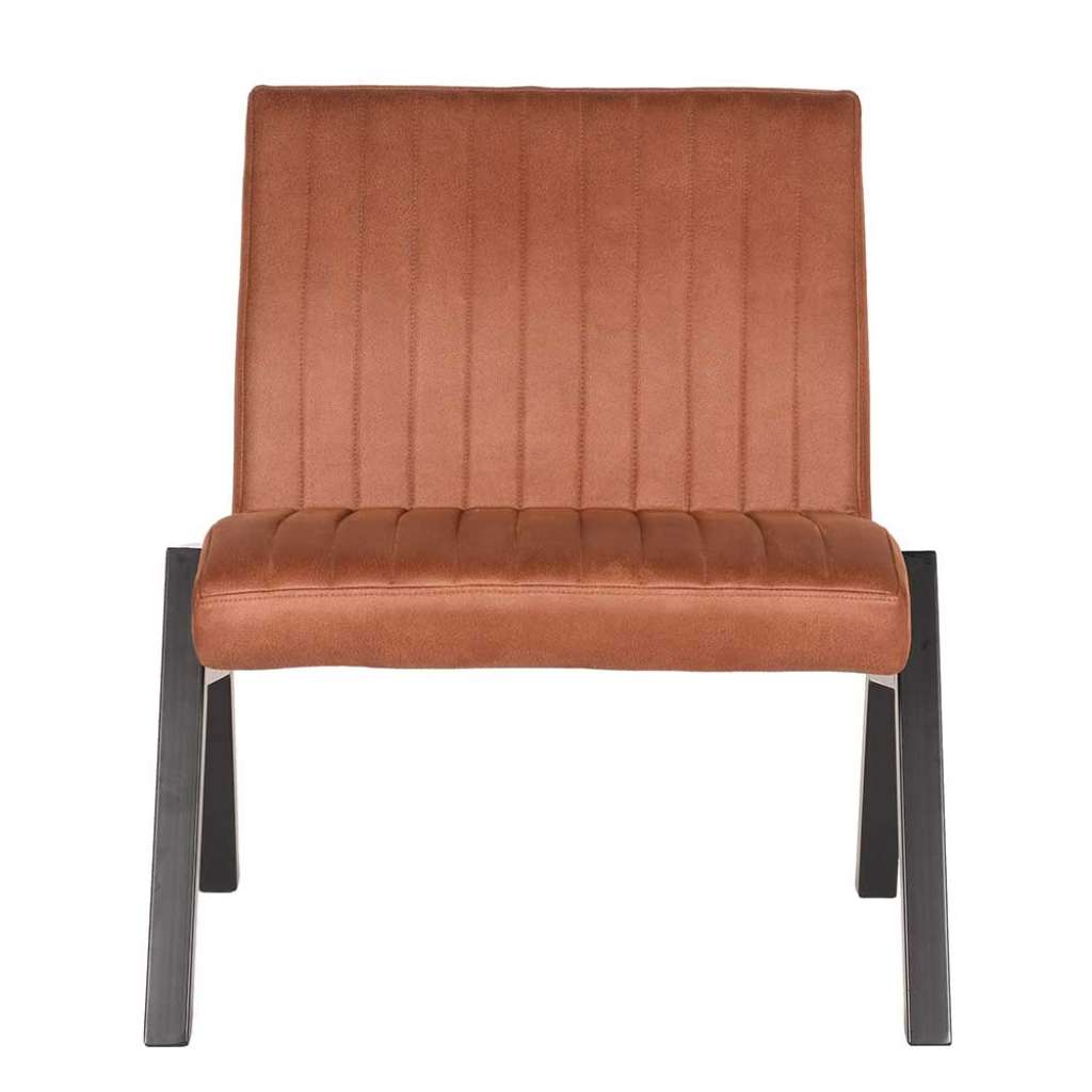 Lounge Sessel in Cognac Braun Microfaser modern
