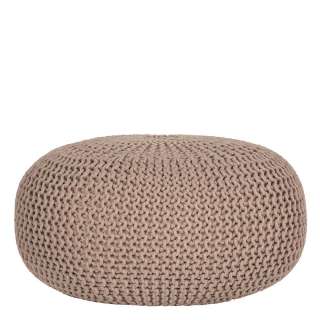 Strick Pouf in Beige Skandi Design