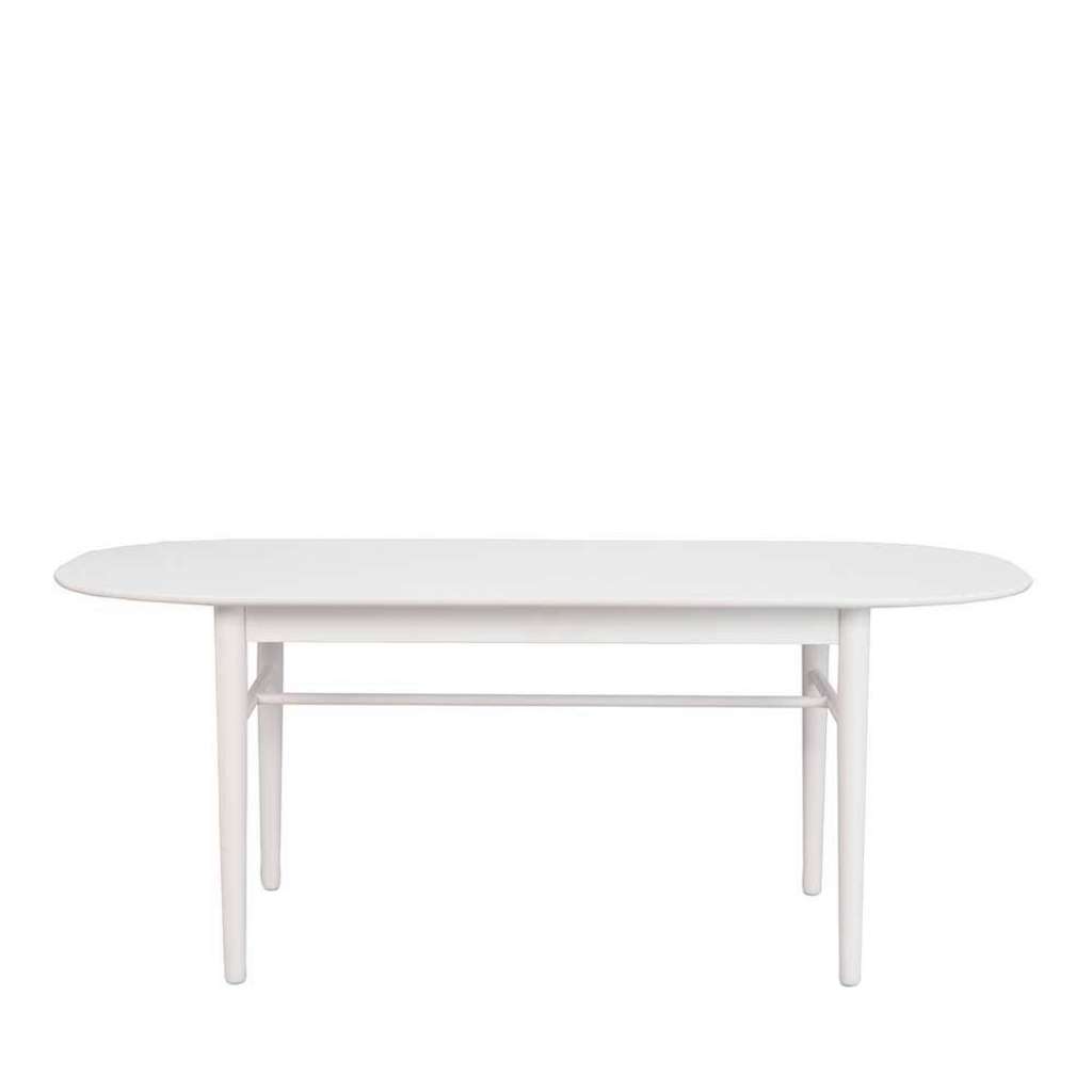 Ovaler Küchentisch in Weiß Skandi Design