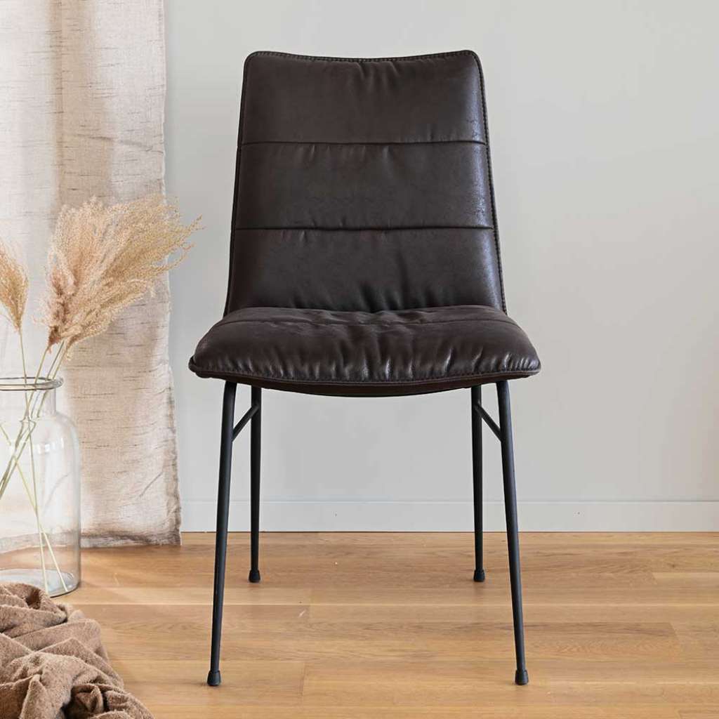 Polsterstühle in Dunkelbraun modern (2er Set)