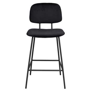 Tresenstühle in Schwarz Samt 65 cm Sitzhöhe (2er Set)