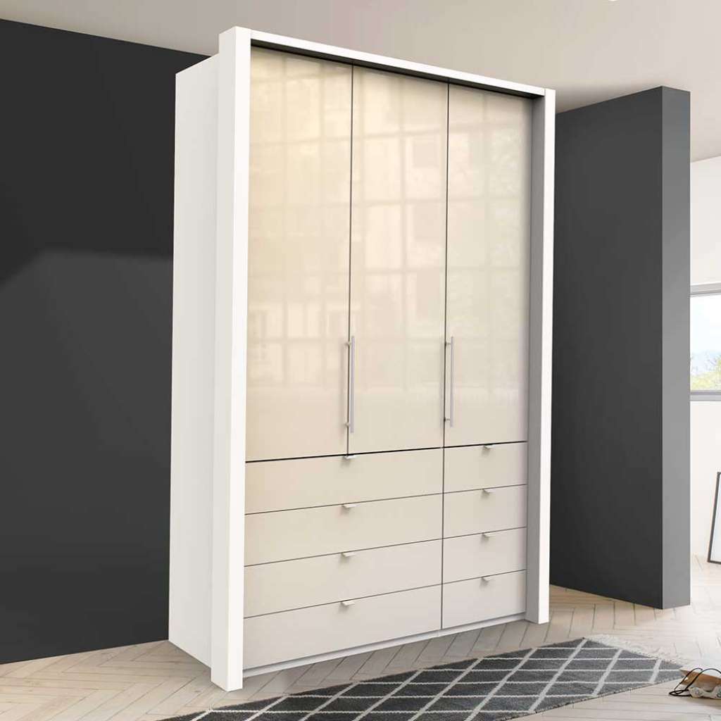 Jugend Kleiderschrank mit Falttüren acht Schubladen