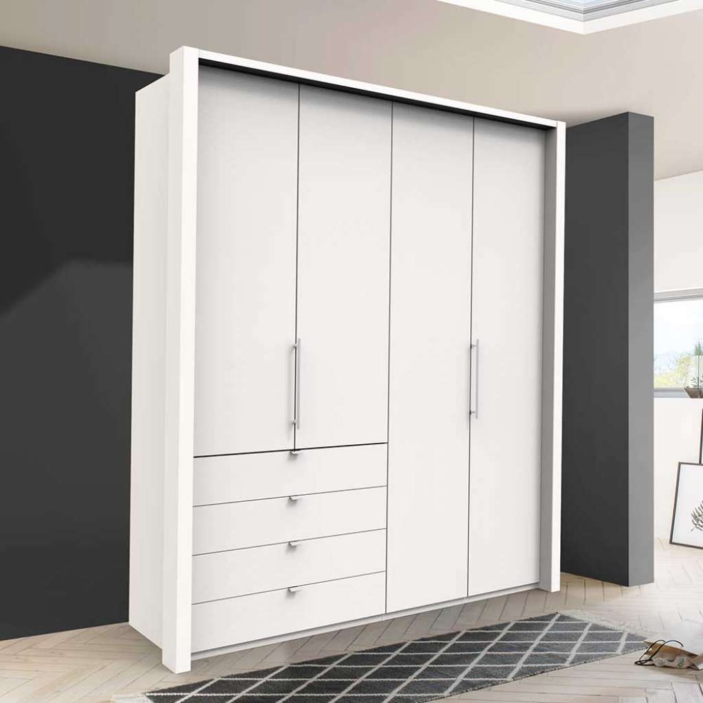 Schlafzimmerkleiderschrank in Weiß zwei Falttüren