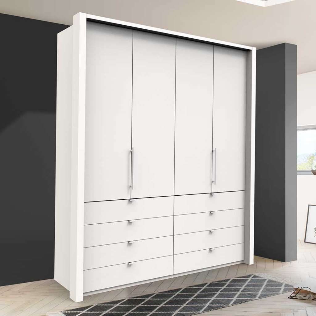 Jugendschrank in Weiß Falttüren und Schubladen