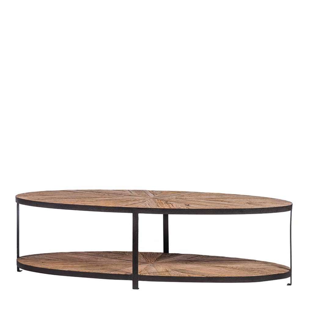 Großer Couchtisch aus Eiche Recyclingholz oval