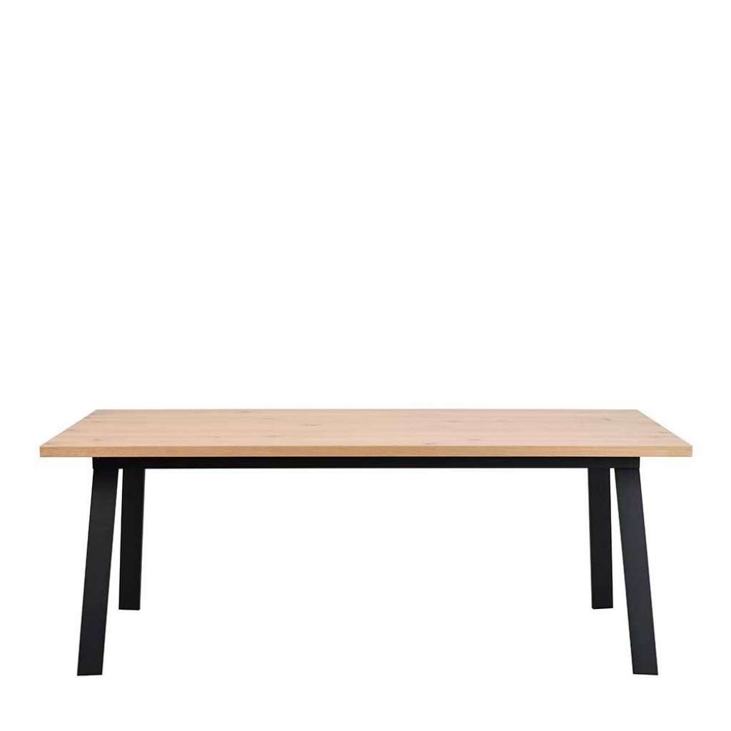 Esszimmertisch in Schwarz und Eiche White Wash Skandi Design