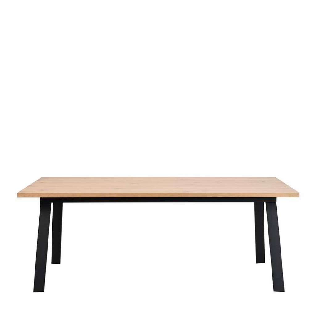 Esszimmertisch in Schwarz und Eiche White Wash Skandi Design