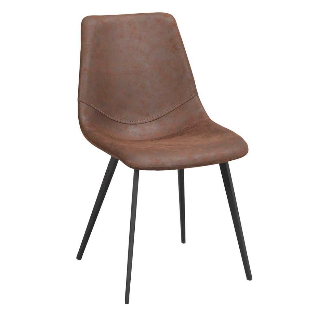 Esszimmer Stühle in Braun Microfaser Gestell aus Metall (2er Set)