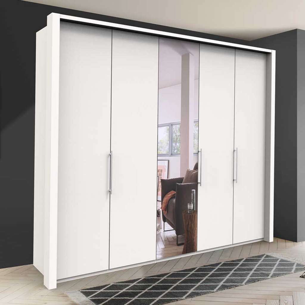Großer Kleiderschrank in Weiß Falttüren