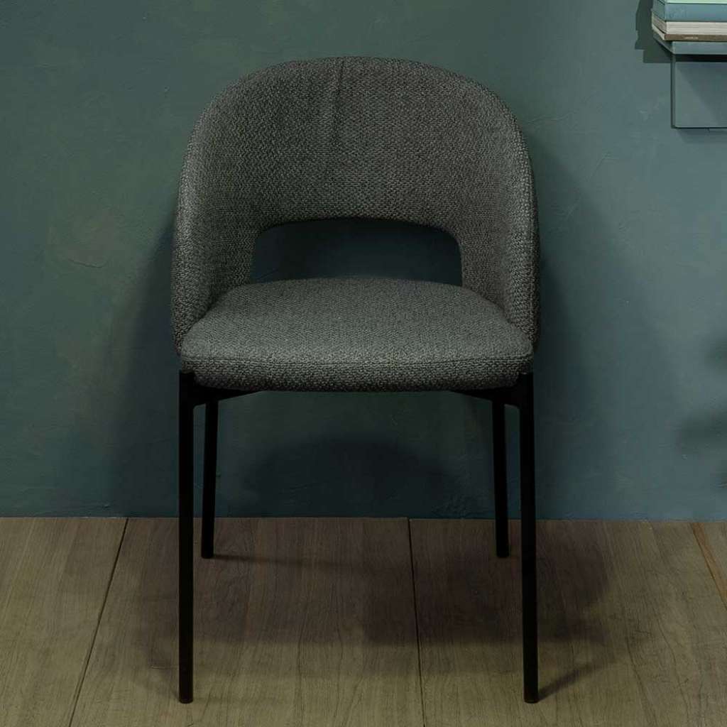 Esstischstühle in Anthrazit Strukturstoff (2er Set)