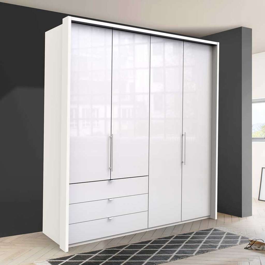 Kleiderschrank in Weiß glasbeschichtet