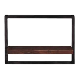 Hängeregal aus Metall und Teak Massivholz rechteckig