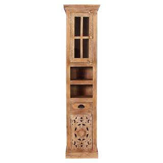 Bad Midischrank aus Mangobaum Massivholz White Wash handgearbeitet