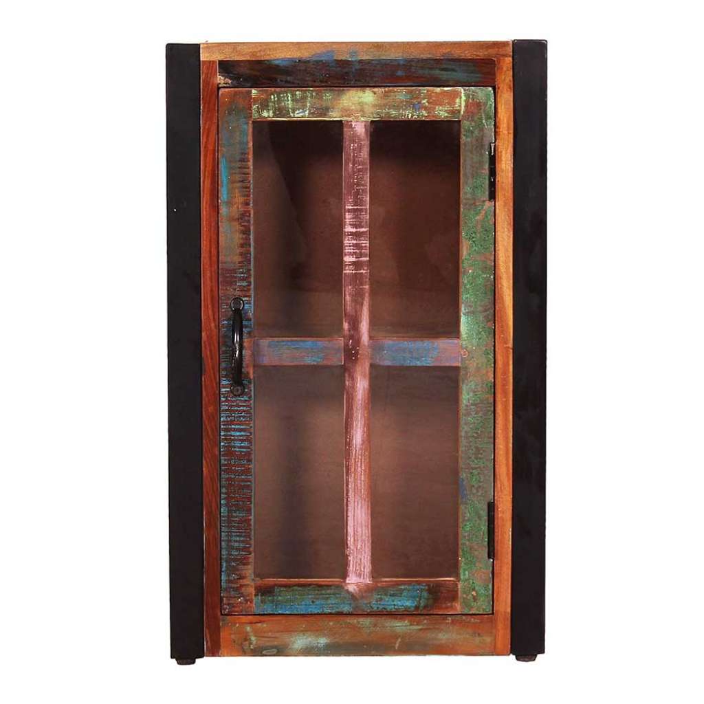 Badezimmer Hängeschrank aus Recyclingholz Bunt