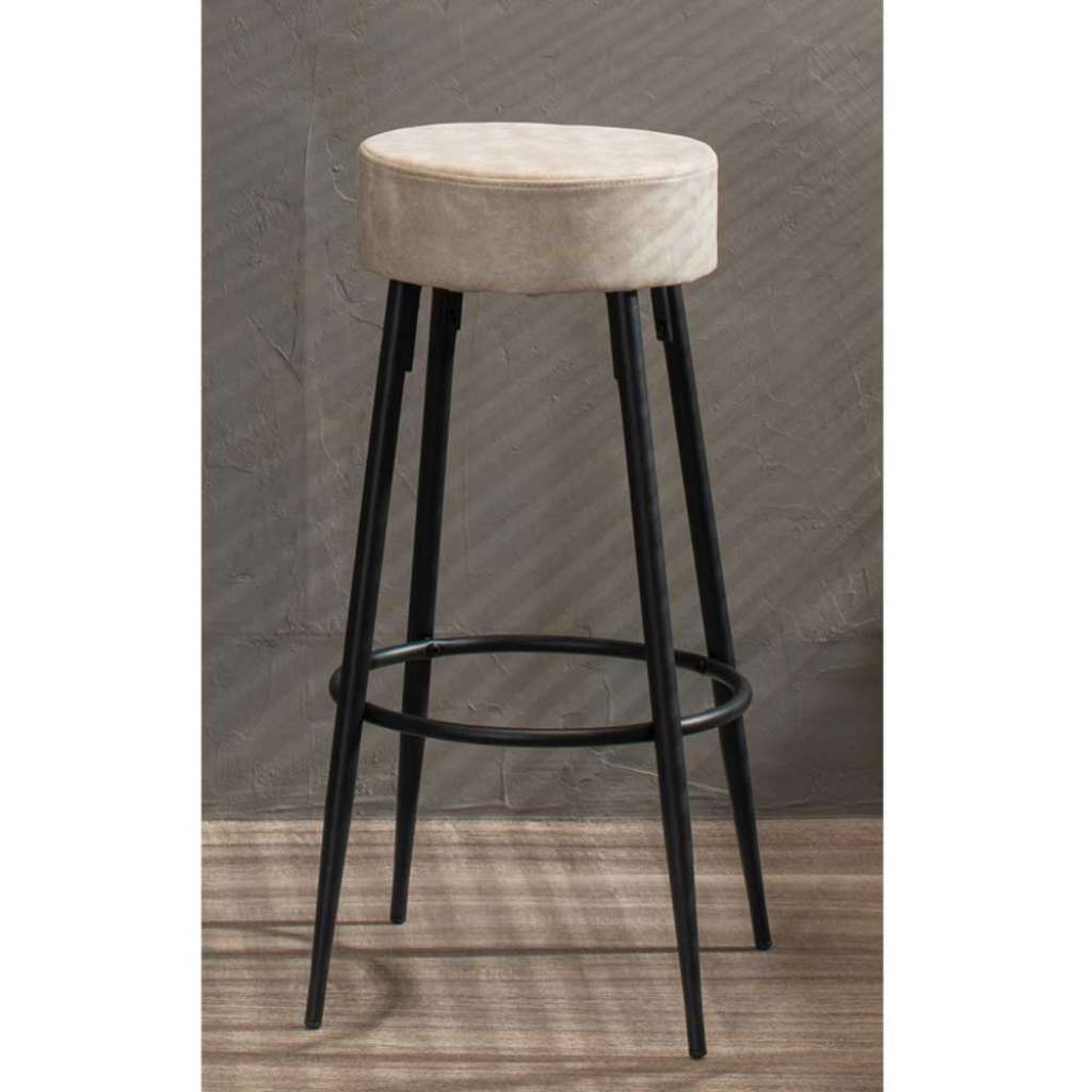 Barhocker in Beige und Schwarz modern (2er Set)