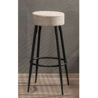 Barhocker in Beige und Schwarz modern (2er Set)
