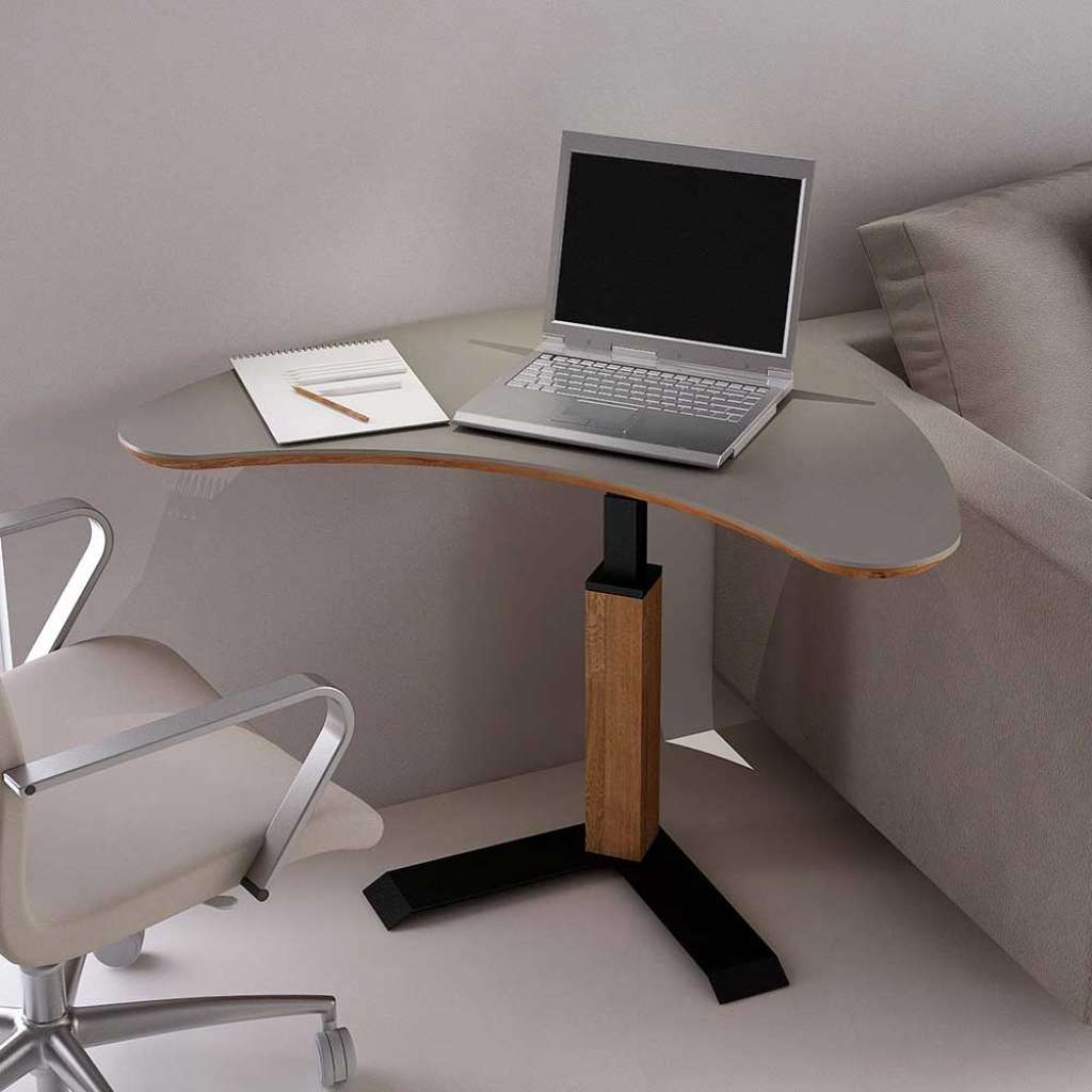 Höhenverstellbarer Beistelltisch mit Glasplatte modern