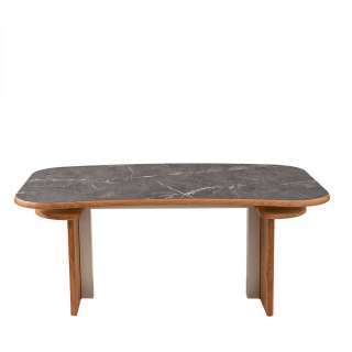 Design Tisch höhenverstellbar Tischplatte in Marmor Optik