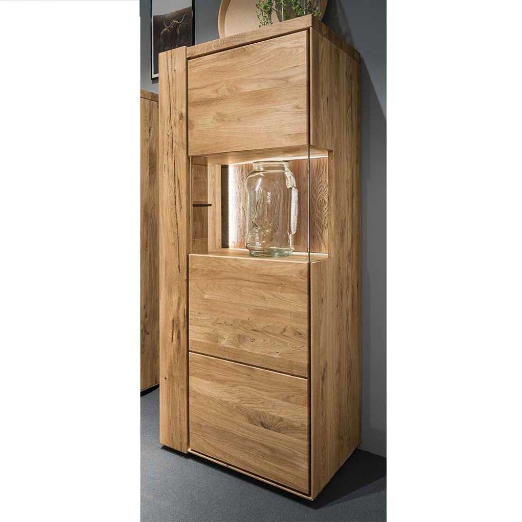 Vitrine in Wildeichefarben 150 cm hoch