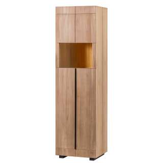 Wohnzimmer Schrank in Teakfarben LED Beleuchtung