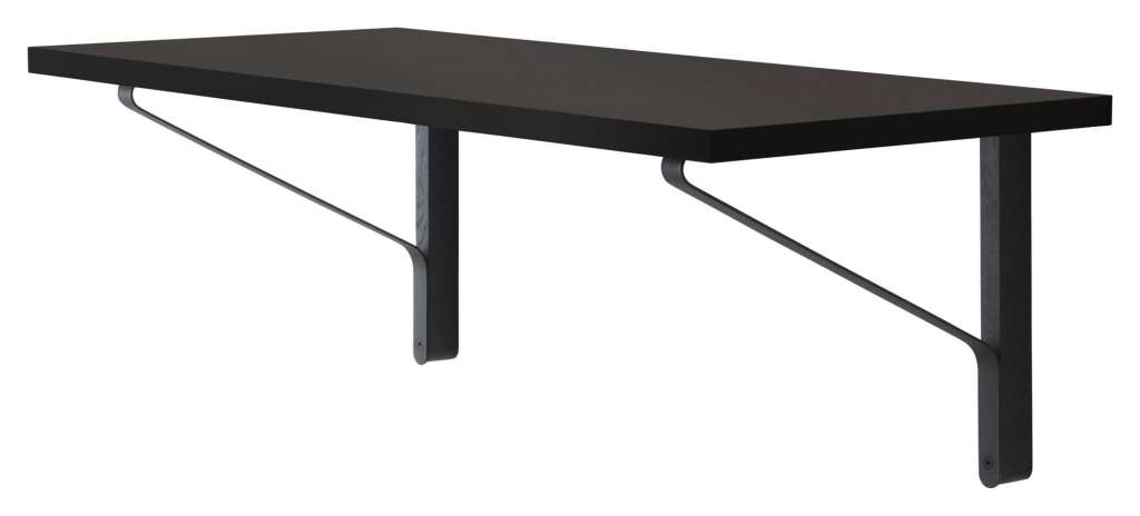 Artek - Kaari Konsole - Linoleum schwarz - schwarze Kante - Gestell Eiche schwarz - indoor