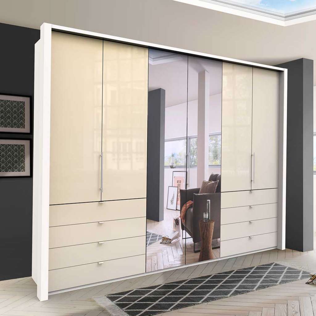 Falttüren Kleiderschrank mit Spiegel modern