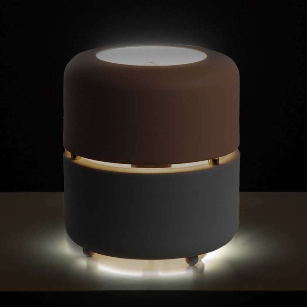 Tischlampe aus Metall Rosa und Grau