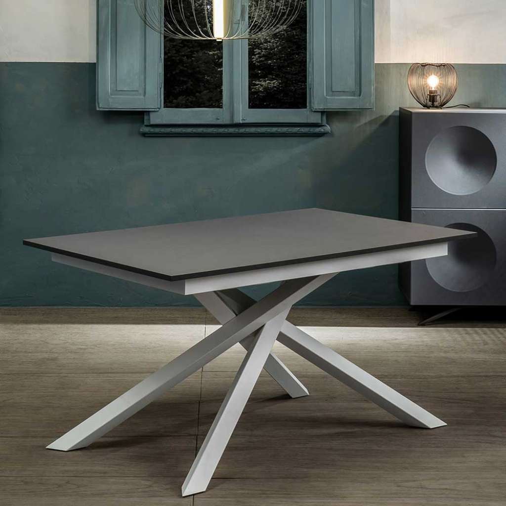 Esszimmer Tisch in Grau Mikado Fußgestell