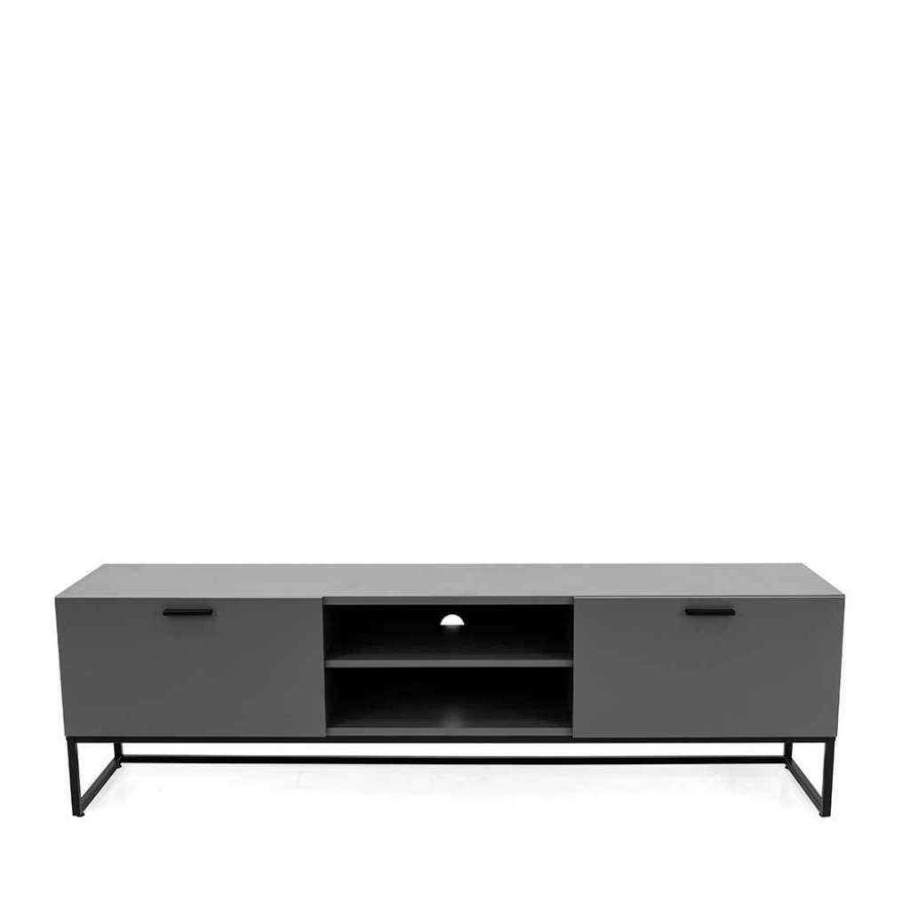 Großes TV Sideboard in Grau und Schwarz Skandi Design