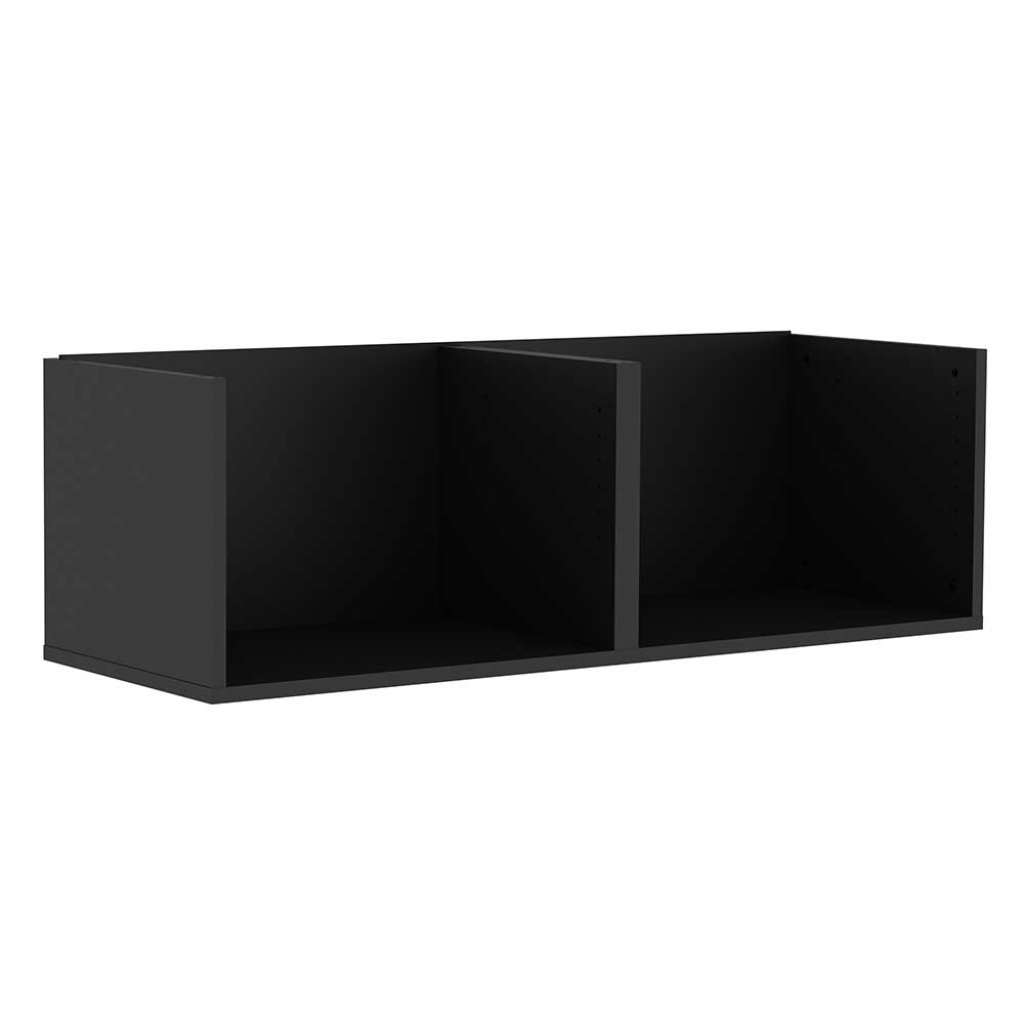Schwarzes Hängeregal im Skandi Design 120 cm breit