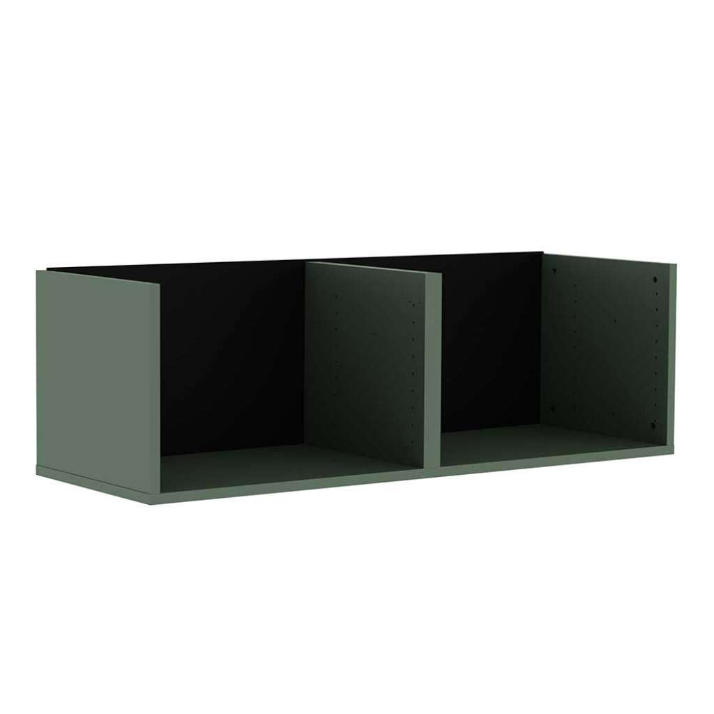Skandi Design Regal in Dunkelgrün und Schwarz mit Rückwand