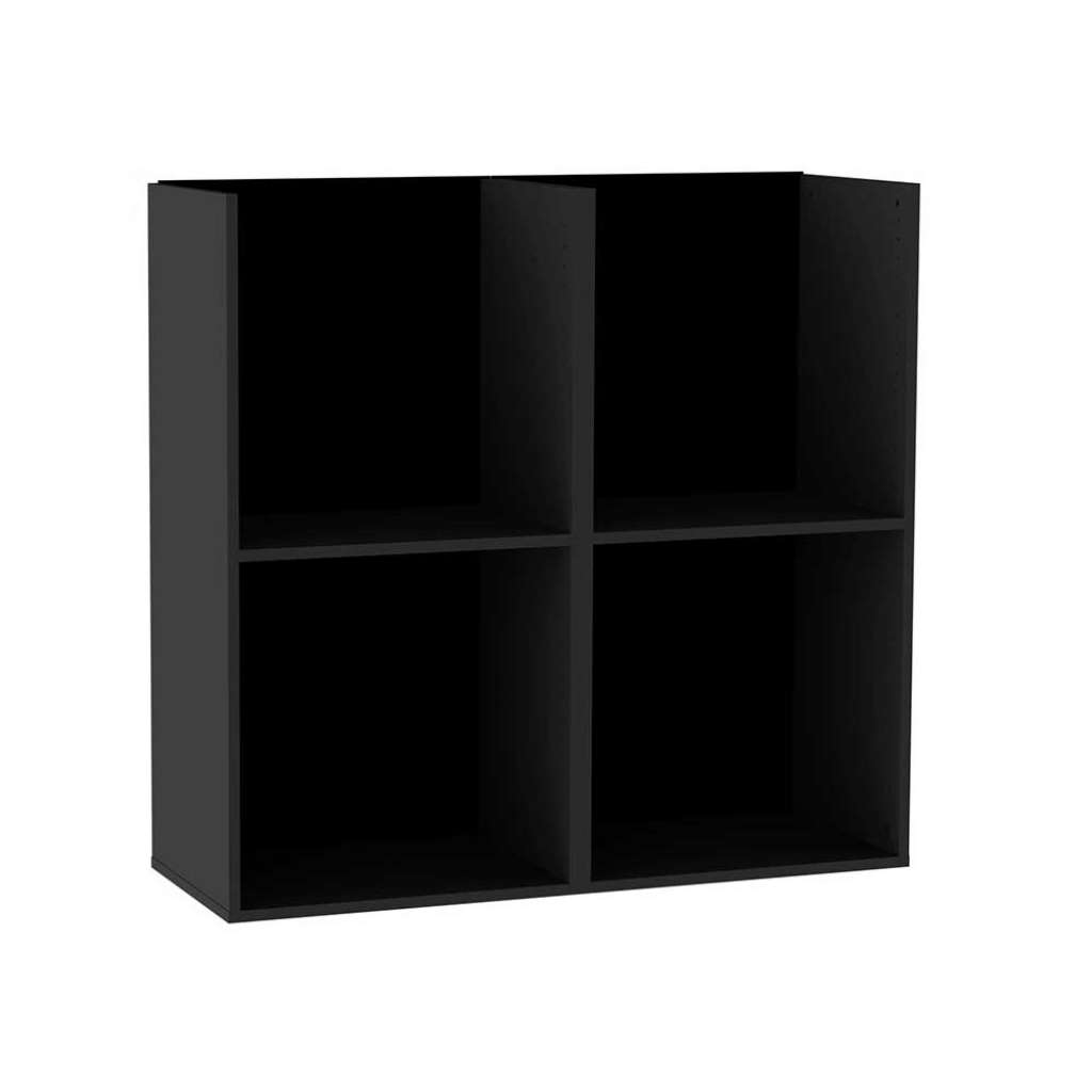 Wandregal in Schwarz mit Rückwand