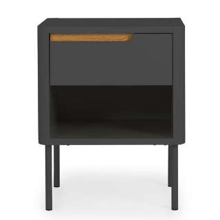 Nachtkommode in Anthrazit und Eichefarben Skandi Design