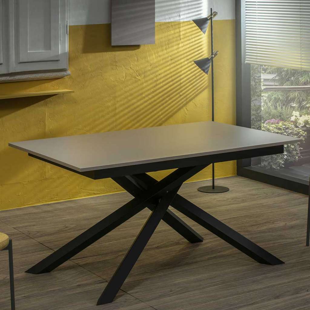 Esszimmer Tisch in Taupe Mikado Fußgestell