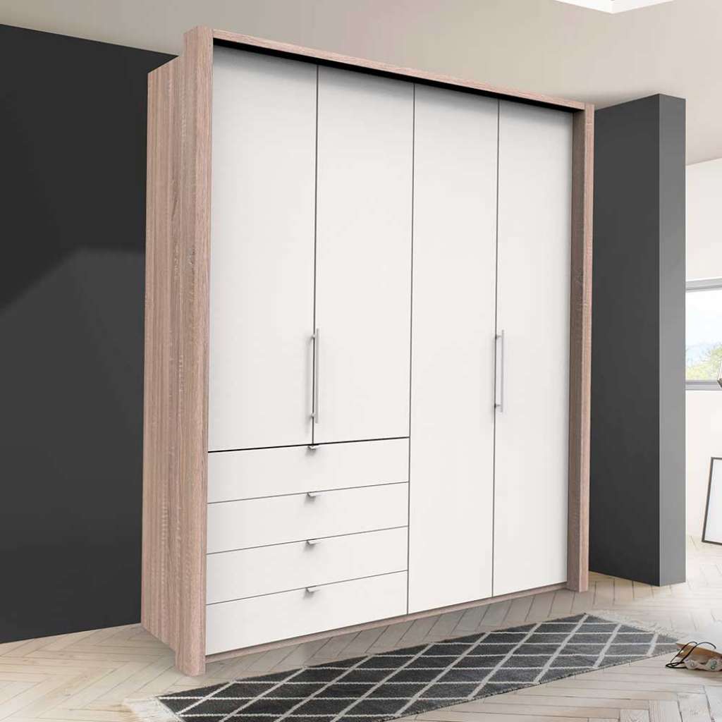 Kombi Jugendschrank in Weiß und Eiche Sägerau Made in Germany