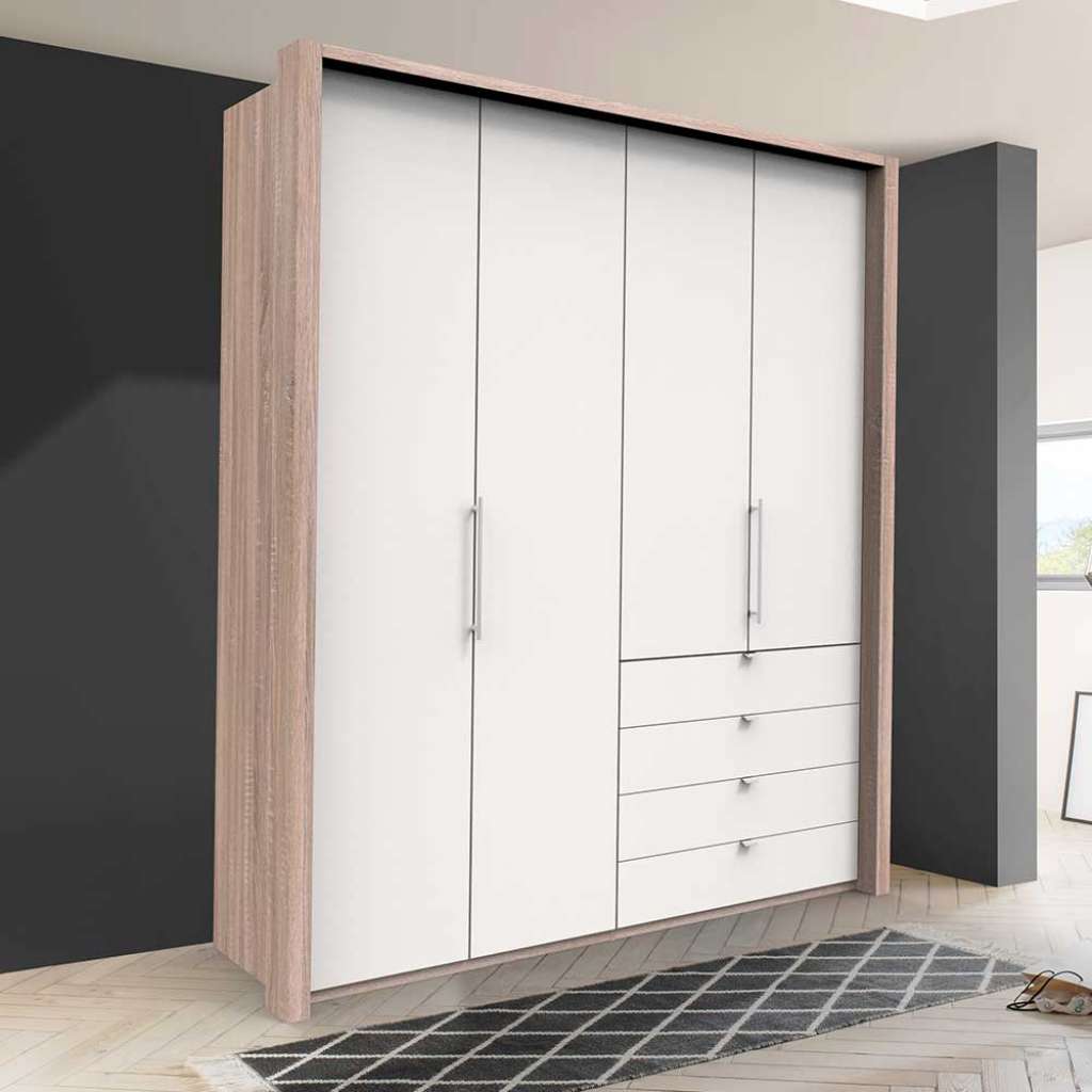 Kombi Kleiderschrank mit Falttüren und Schubladen Made in Germany