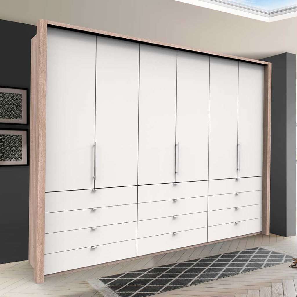 Schlafzimmerkleiderschrank mit Falttüren und Schubladen