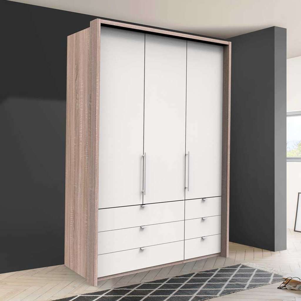 Kompakter Kleiderschrank mit sechs Schubladen und zwei Türen modern