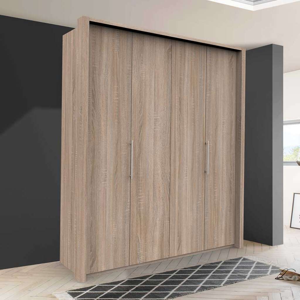 Kleiderschrank Jugendstil mit Falttüren Eiche Sägerau foliert