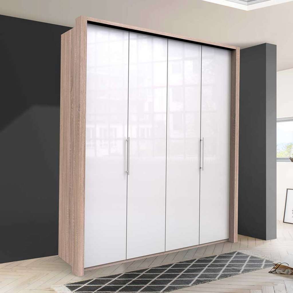 Großer Ankleideschrank mit Falttüren glasbeschichtet