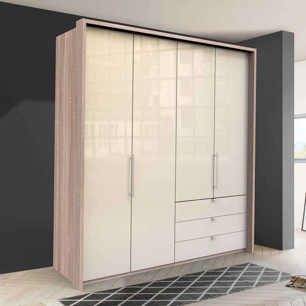 Großzügiger Schlafzimmerschrank mit Falttüren und Schubladen modern