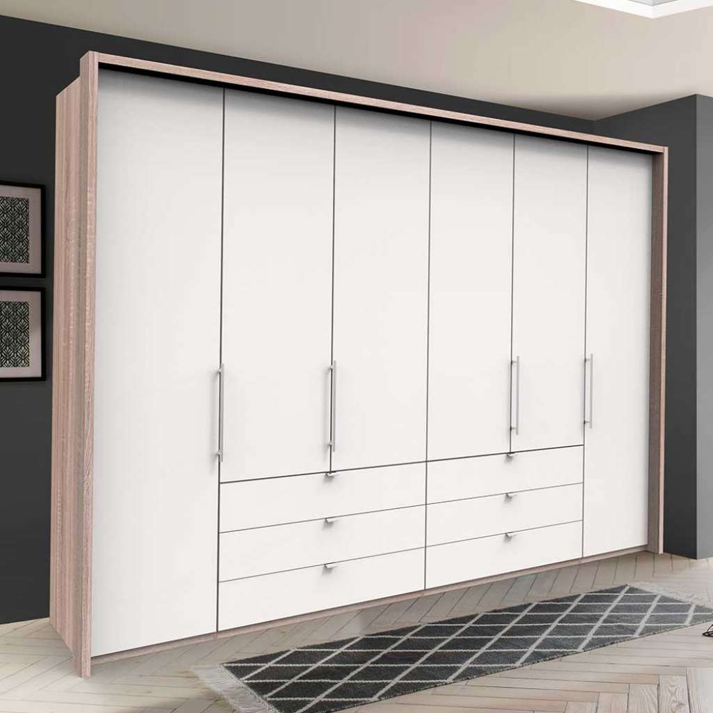Panorama Ankleideschrank in Weiß Eiche Sägerau