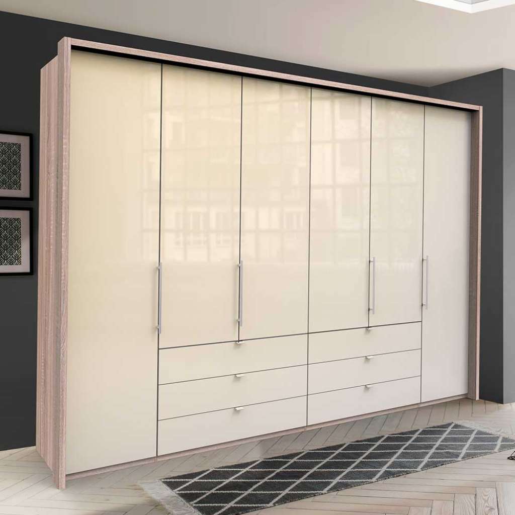 Übergröße Kleiderschrank in Cremefarben Eiche Sägerau