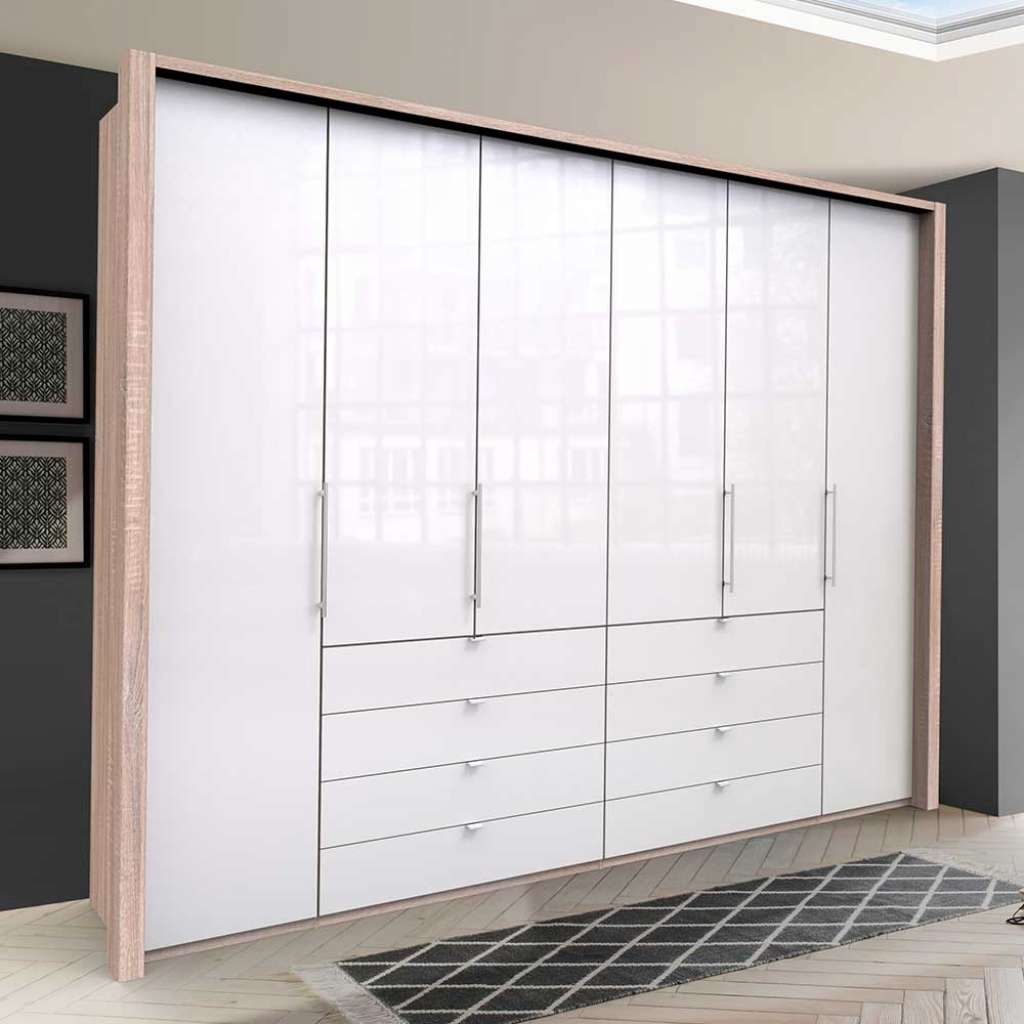 Ankleidezimmer Schrank in Weiß Eiche Sägerau
