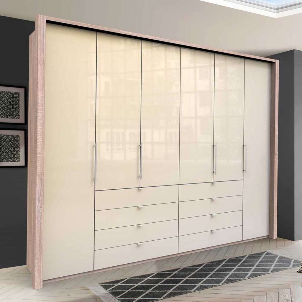 Breitwand Kleiderschrank in Cremefarben Eiche Sägerau
