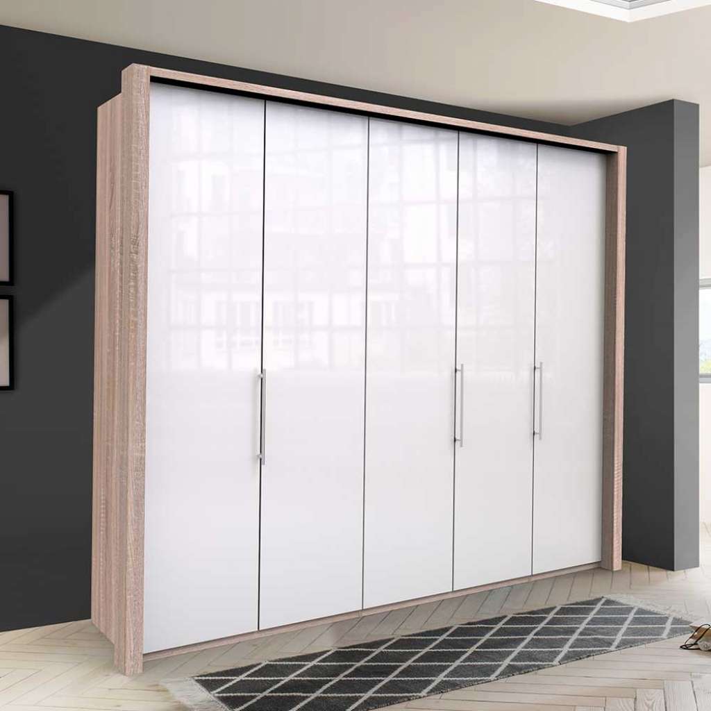 Premium Kleiderschrank in Weiß Eiche Sägerau