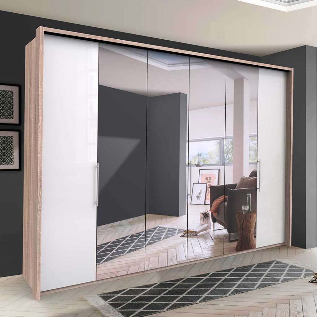 Spiegel Kleiderschrank mit drei Falttüren modern