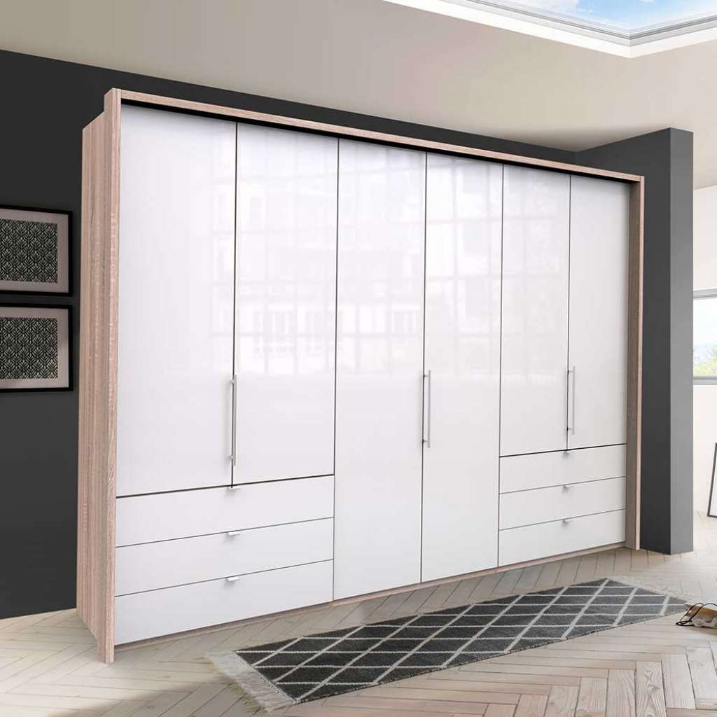 Schlafzimmerkleiderschrank mit Falttüren und Schubladen modern