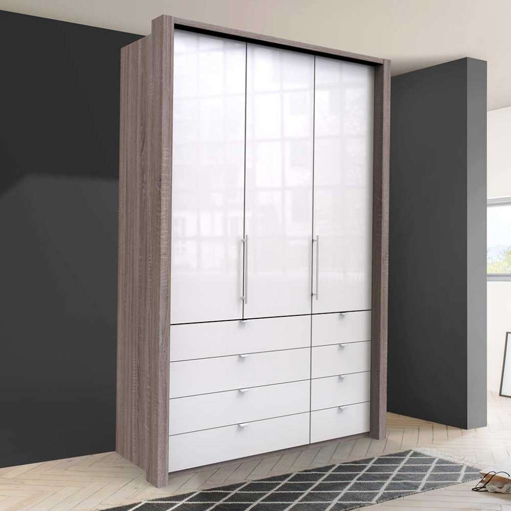 Kleiderschrank Jugendzimmer 2 türig mit Schubladen glasbeschichtet