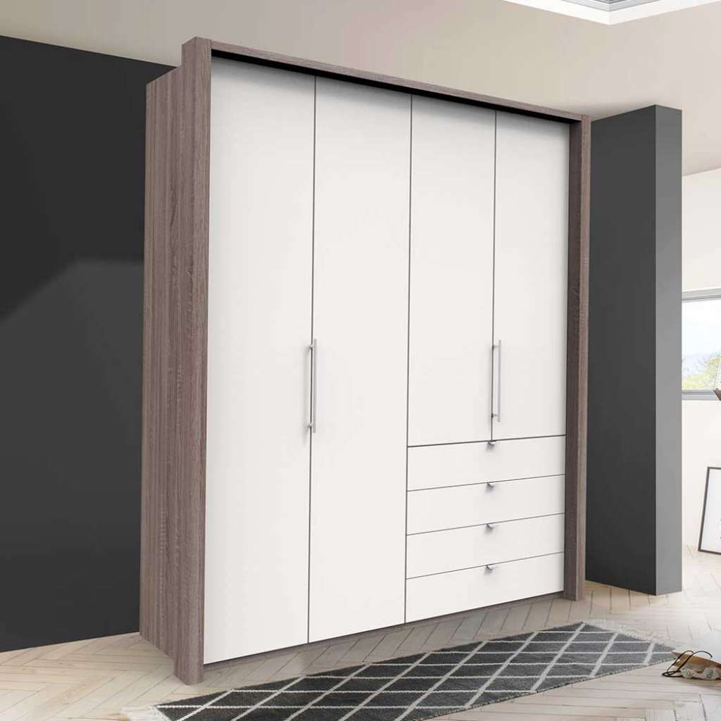 Gleittüren Kleiderschrank mit vier Schubladen Made in Germany